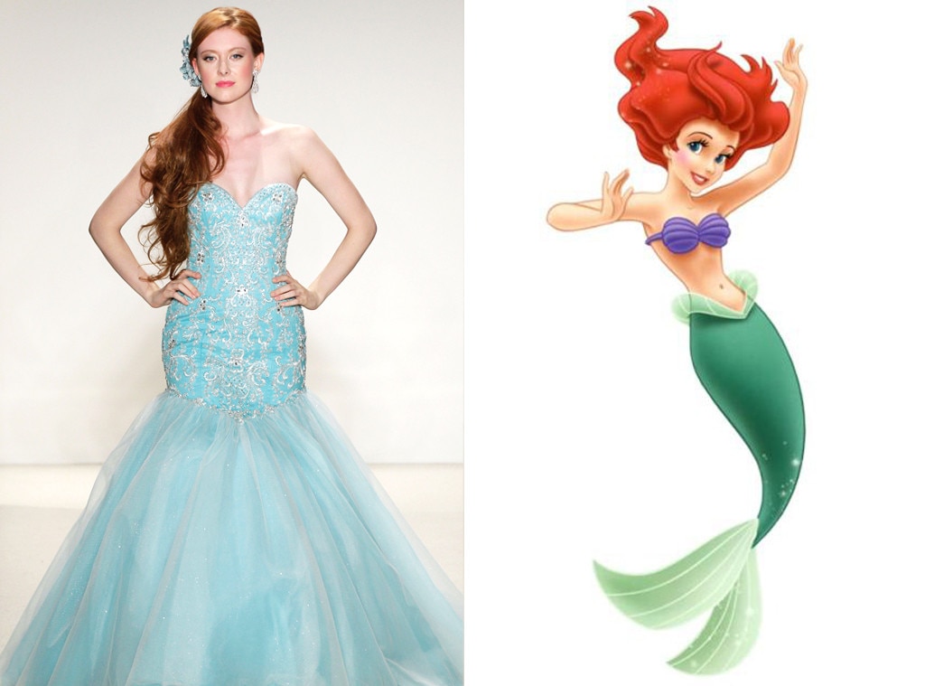 Ariel From Alfred Angelos Disney Princess Wedding Gowns E News 