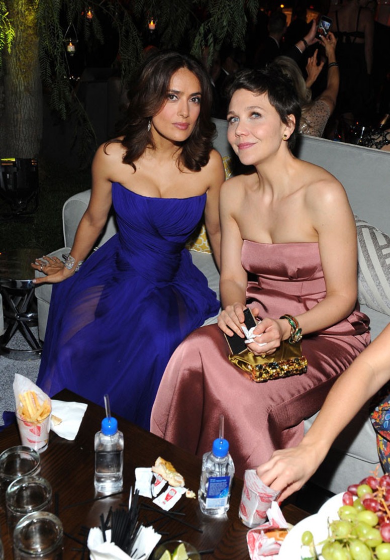 Salma Hayek, Maggie Gyllenhaal, Golden Globes Afterparty