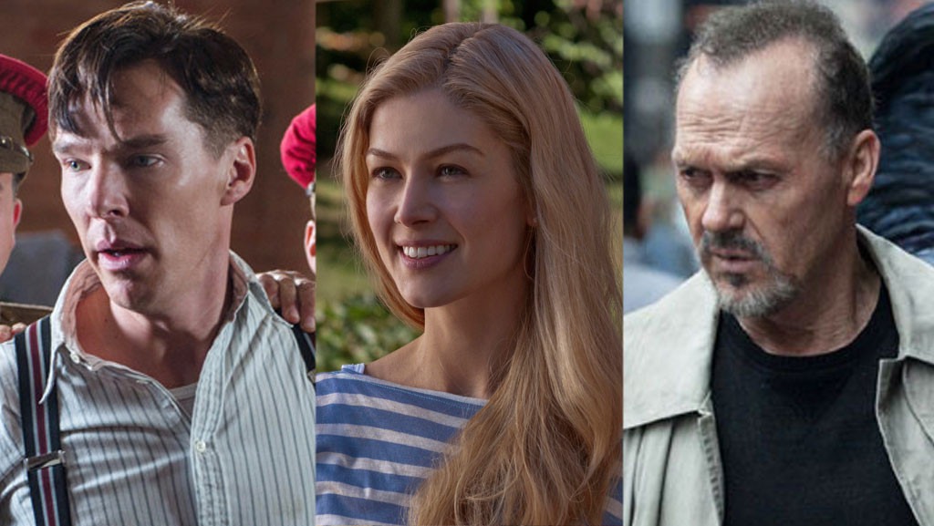 Oscar Nominations, Rosamund Pike, Gone Girl, Benedict Cumbertbatch, Imitation Game, Michael Keaton, Birdman