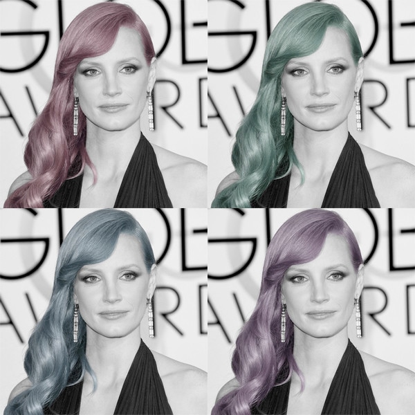Style Collective, Jessica Chastain, Golden Globes, Unicorn Hair 