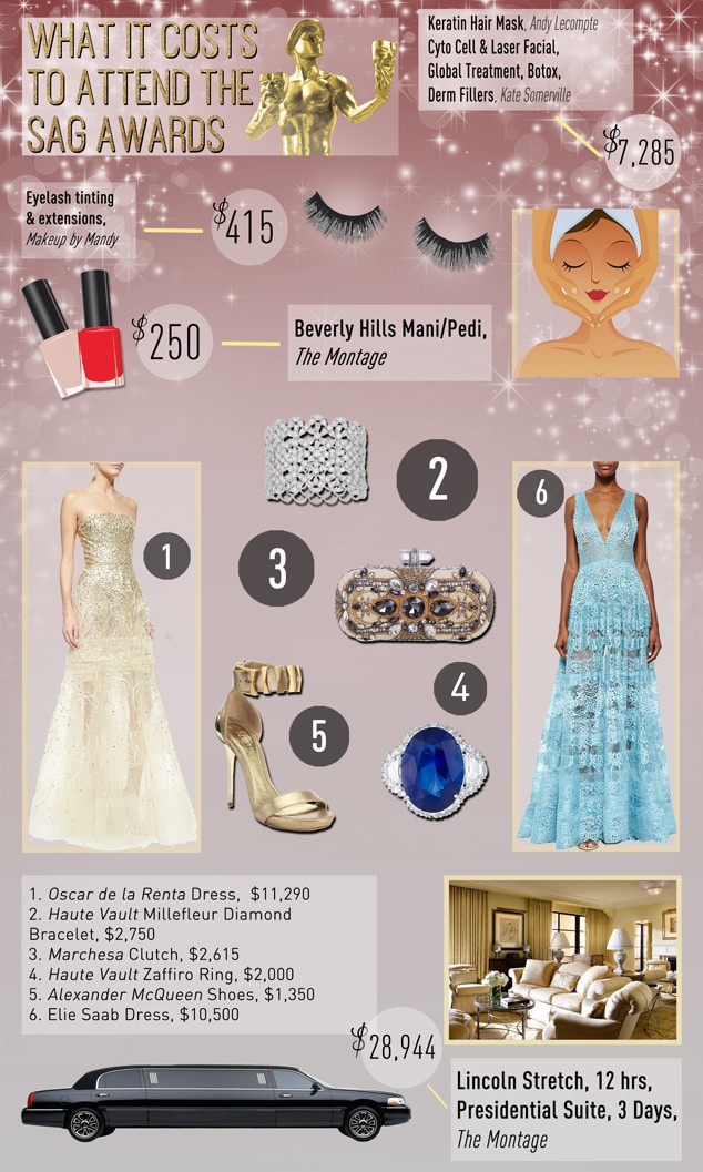 Cost of Attending SAG Awards, Infographic