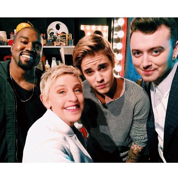 Justin Bieber, Ellen DeGeneres, Sam Smith, Kanye West, Instagram