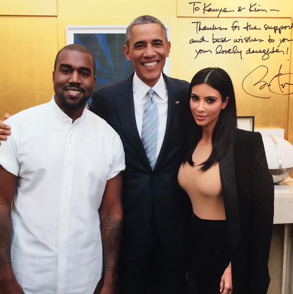 Kim Kardashian, Kanye West, Barack Obama