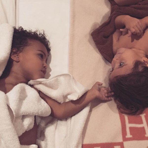 North West and her baby brother Saint West