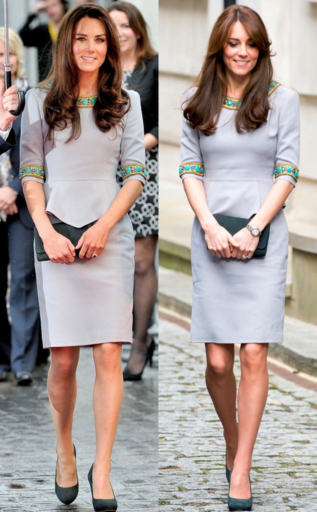 Kate Middleton Recycles Her Favorite Sleek Gray Dress Again Kate Middleton Recycles Her Favorite Sleek Gray Dress Again