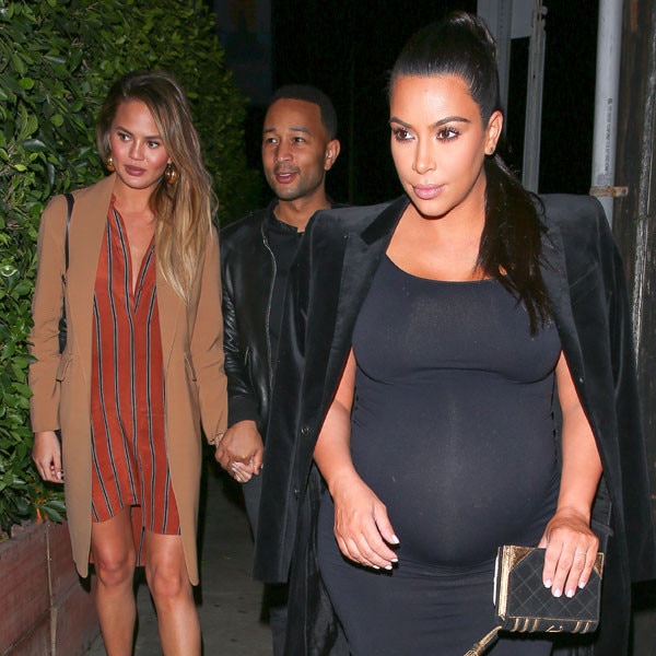 Double Bump! Kim Kardashian & Chrissy Teigen Enjoy Night Out - E! Online