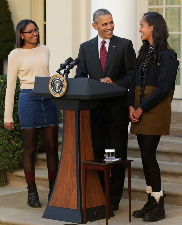 President Barack Obama, Sasha, Malia