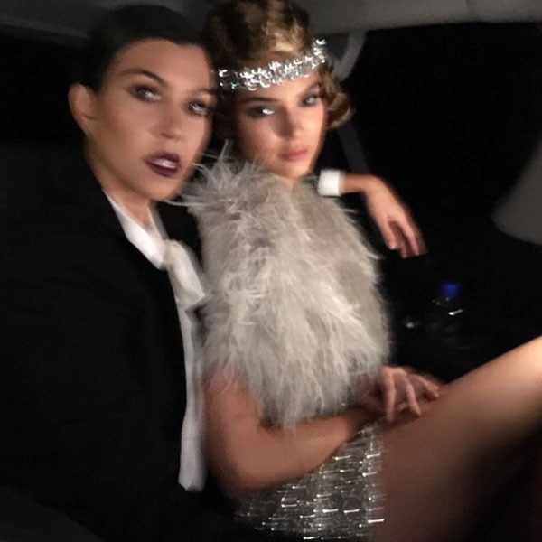 Kourtney Karadshian And Kendall Jenner From Kris Jenners Great Gatsby Themed 60th Birthday Party 