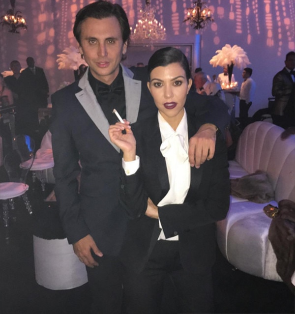 Kourtney Kardashian And Jonathan Cheban From Kris Jenners Great Gatsby Themed 60th Birthday Party 