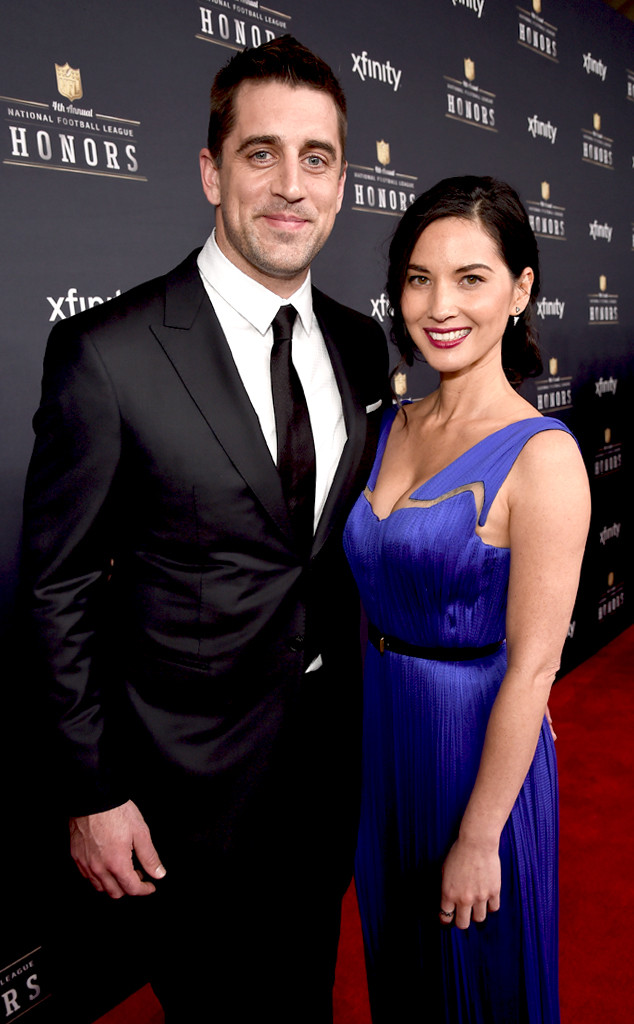 Aaron Rodgers& Olivia Munn from Celebs at Super Bowl 2015 | E! News