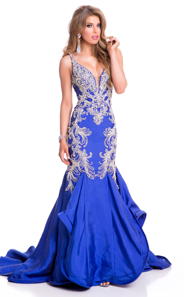 formal prom dresses 2015 Amoris T715 A Line Long Formal Evening Prom Dress NAVY / 2X main image 0