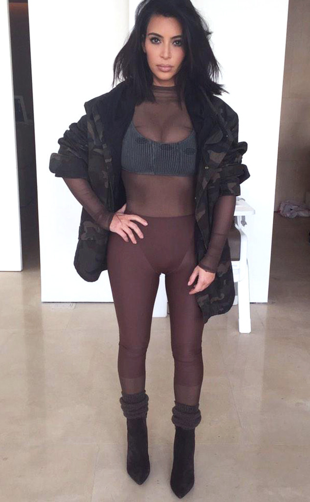 Kim K reveals her underwear in see-through leggings at NYFW (photos)
