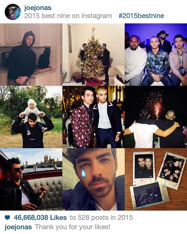 Joe Jonas from 2015 Best Nine on Instagram: Celebrity Edition | E! News