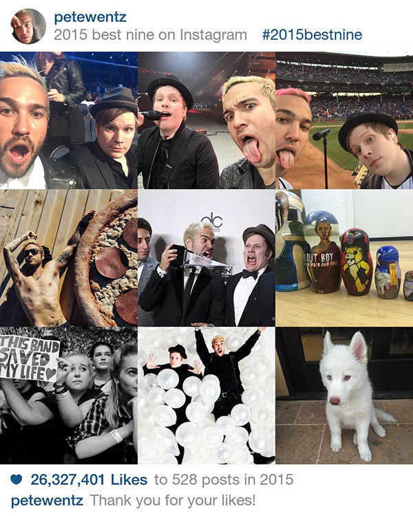 Pete Wentz from 2015 Best Nine on Instagram: Celebrity Edition | E