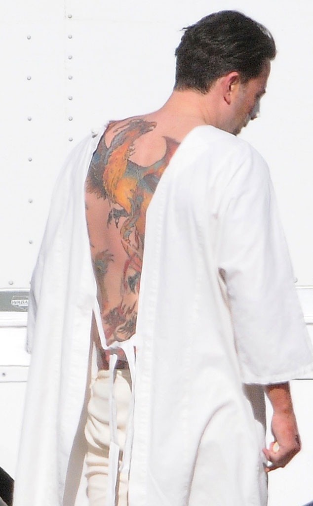 Guess What Ben Afflecks Huge Back Tattoo Is Real E News 6198