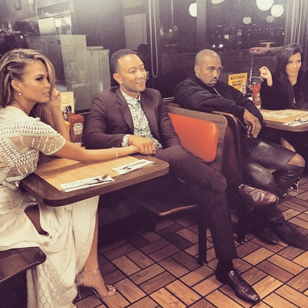 Chrissy Teigen, John Legend, Kim Kardashian & Kanye West
