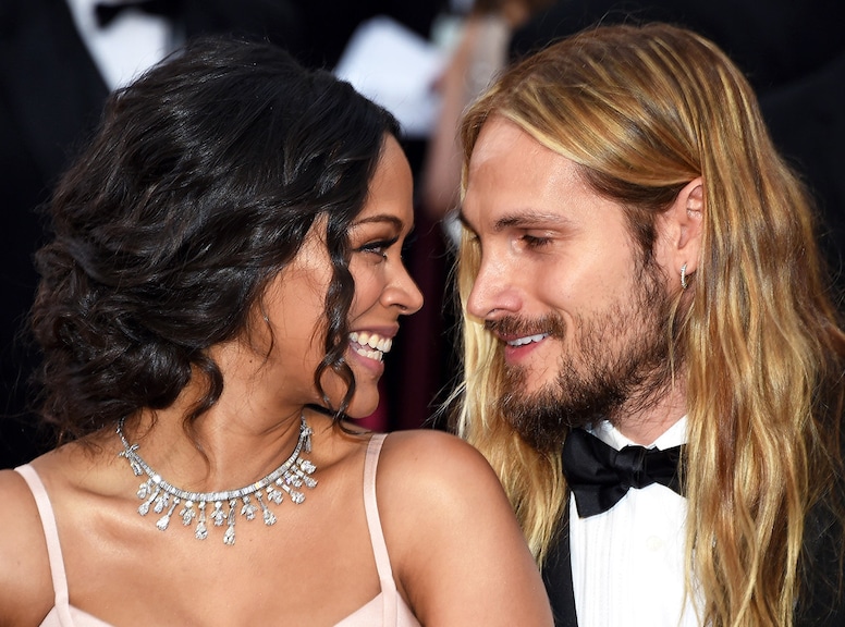 Zoe Saldana, Marco Perego, 2015 Academy Awards, Candids