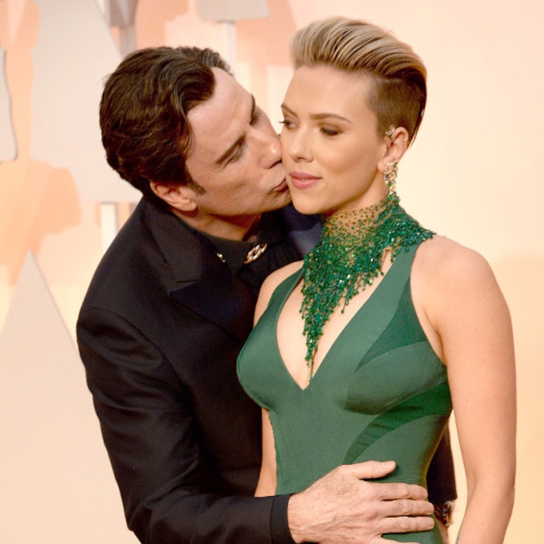 Scarlett Johansson, John Travolta, 2015 Academy Awards, Candids