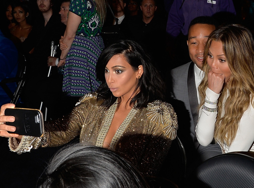 Kim Kardashian, John Legend, Chrissy Teigen, Grammy Awards, Selfie, Candids