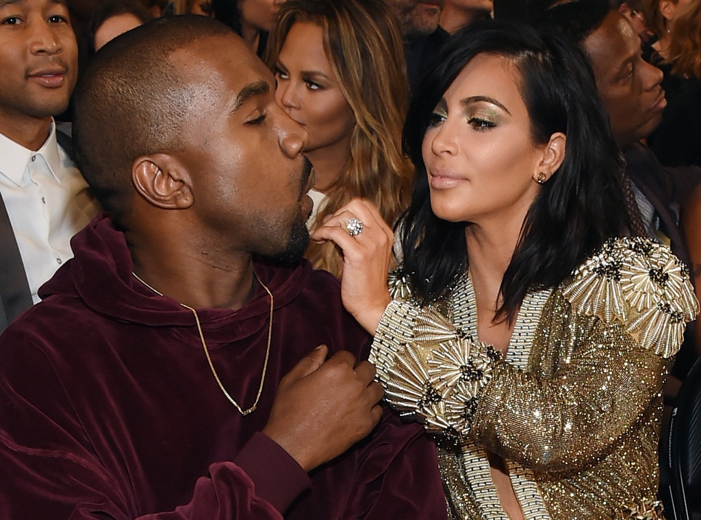 Kanye West And Kim Kardashian From 2015 Grammys Candid Pics E News