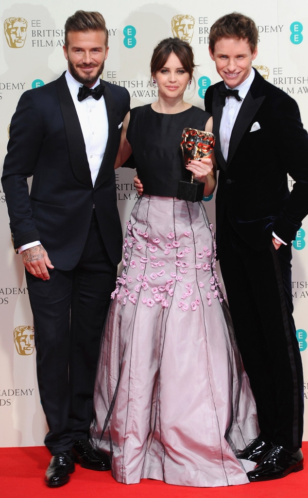 David Beckham, Felicity Jones, Eddie Redmayne, British Academy Film Awards