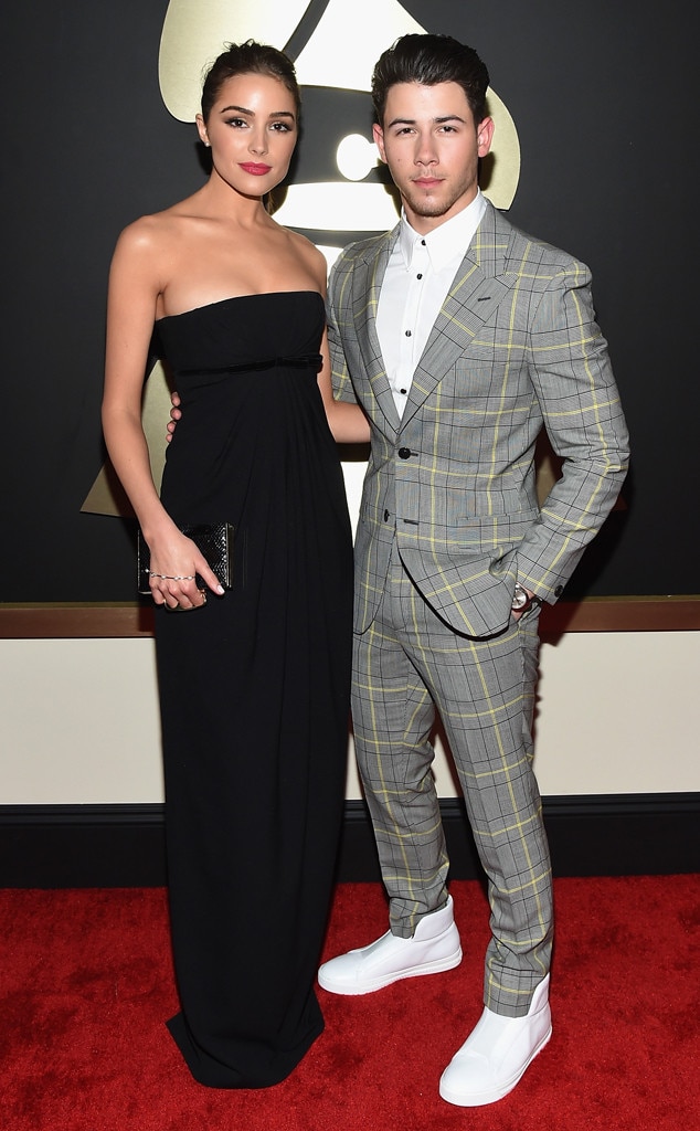 Nick Jonas & Olivia Culpo from Couples at the 2015 Grammys E! News