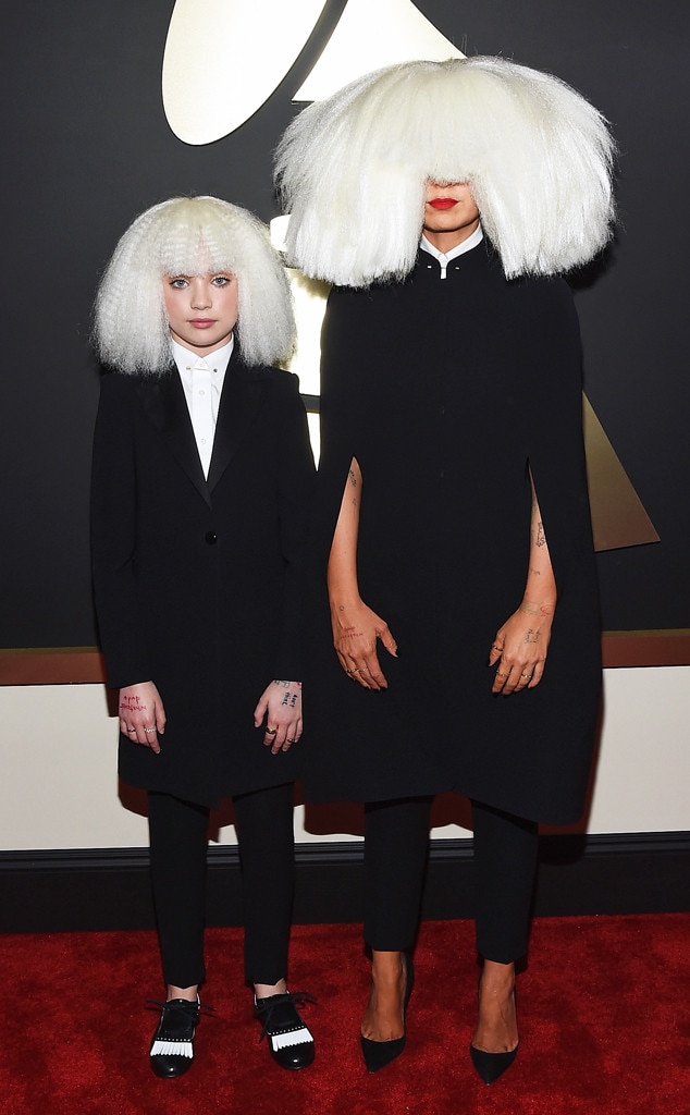 Sia Maddie Ziegler Hit 2015 Grammys in Massive White Wigs