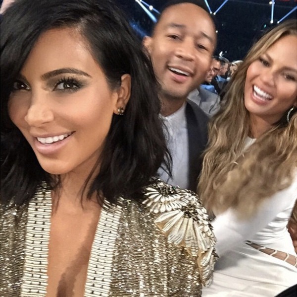 Kim Kardashian, Chrissy Teigen and John Legend
