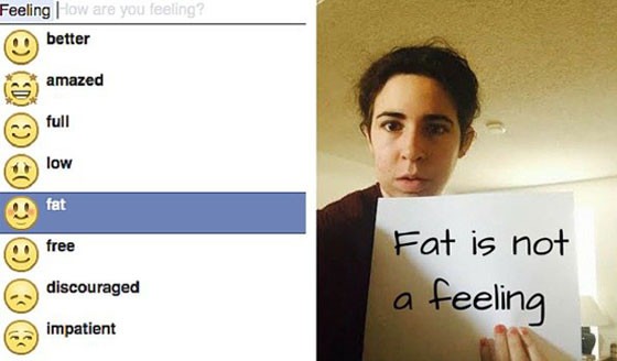 Fat is not a feeling, Facebook