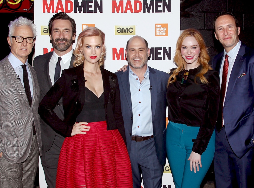 John Slattery Jon Hamm January Jones Matthew Weiner Christina Hendricks And Charlie Collier