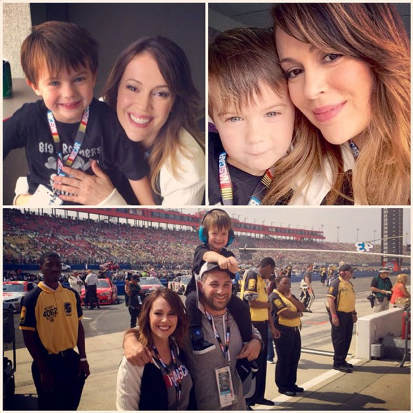 Alyssa Milano Takes Adorable Family Photos At Nascar Auto Club 400 Race See The Pics E Online