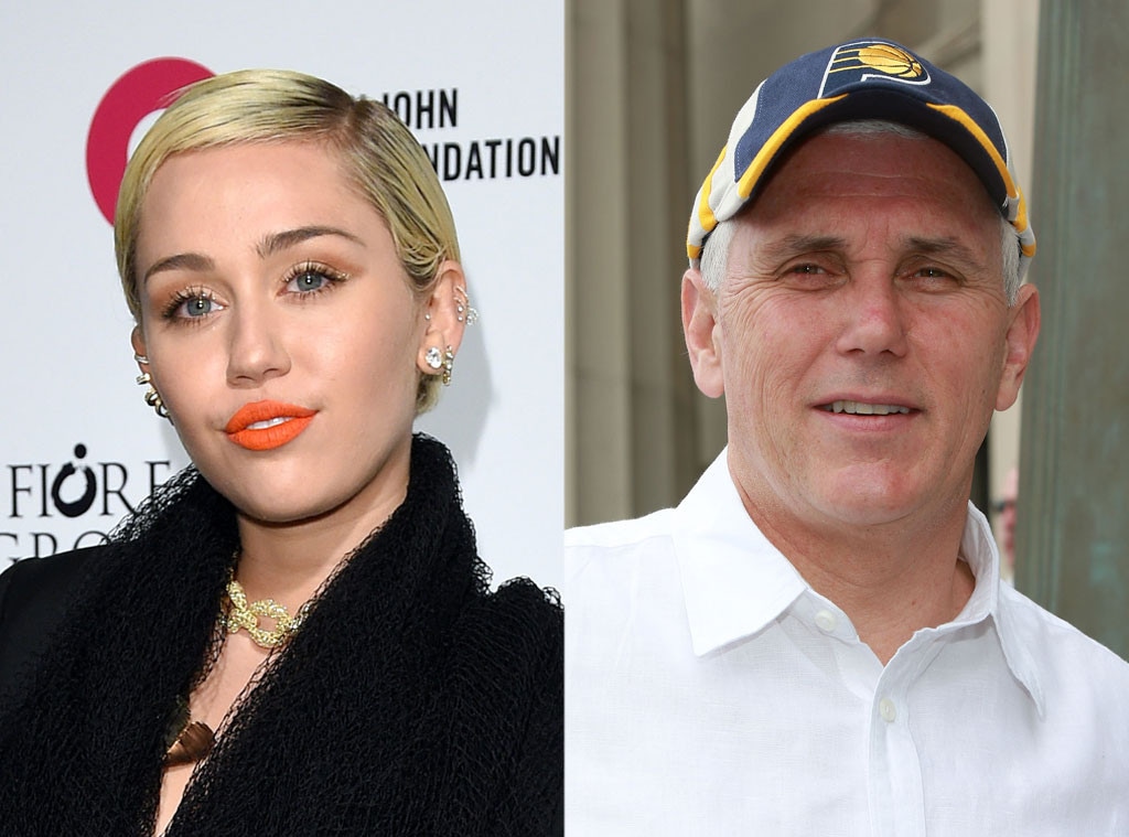 Miley Cyrus, Governor Mike Pence