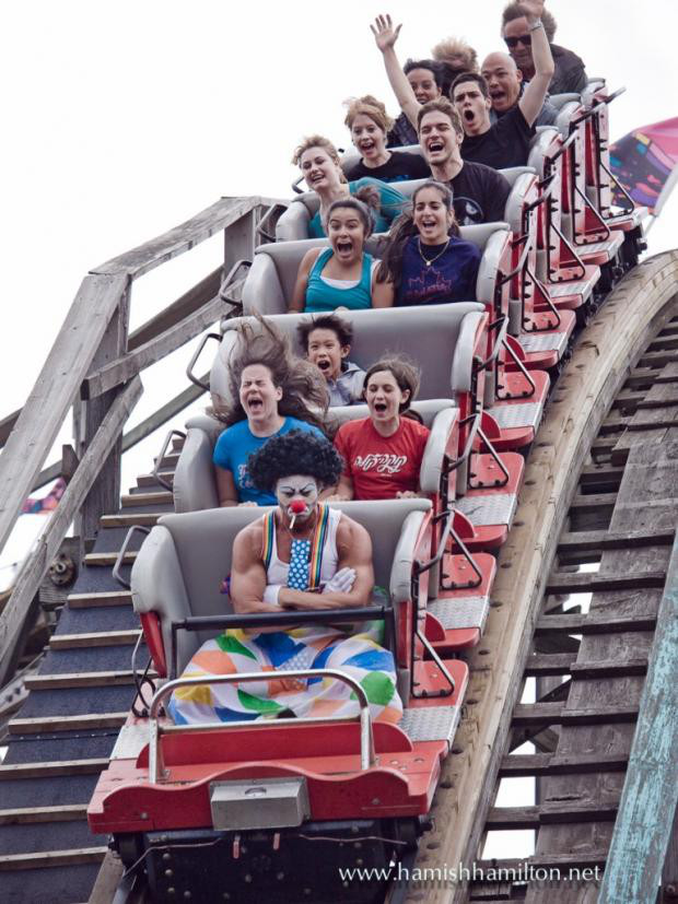 Clown From Staged Roller Coaster Photos That Will Make You Fall In Love