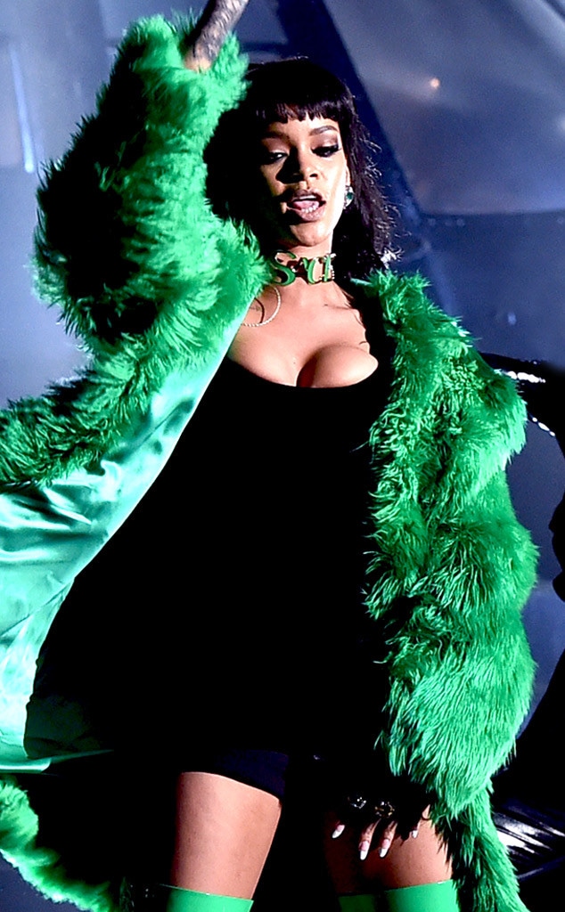 Rihanna Performs in the Shortest Black Dress Possible Rihanna Performs in the Shortest Black Dress Possible