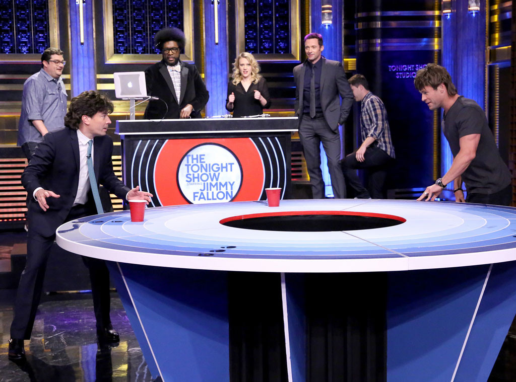 Bobby Moynihan, Jimmy Fallon, Questlove, Kate McKinnon, Hugh Jackman, Colin Jost, Chris Hemsworth, Tonight Show