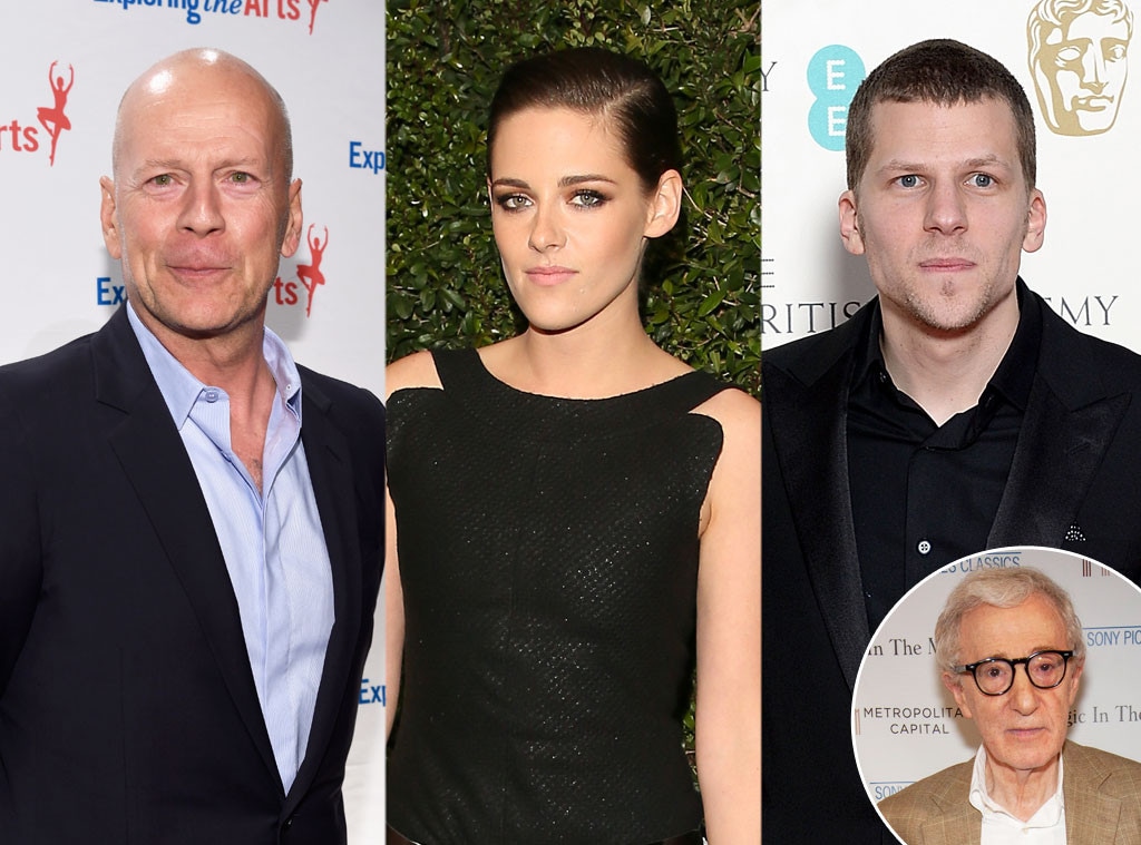Kristen Stewart, Bruce Willis, Jesse Eisenberg, Woody Allen
