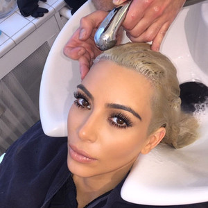 Kim Kardashian S White Blond Hair Already Needs A Touch Up E