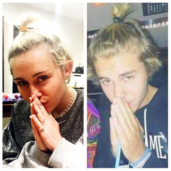 Miley Cyrus, Justin Bieber, Instagram