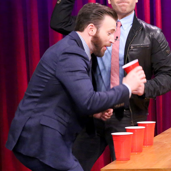 Watch Chris Evans and Jimmy Fallon Play Flip Cup!