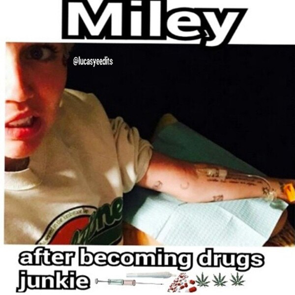Miley Jokes About Being a ''Drugs Junkie With IV Needle Pics E! News UK