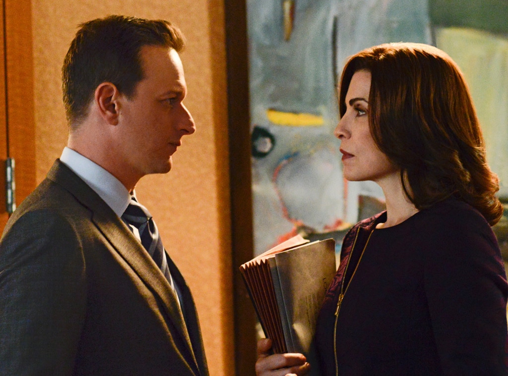 Julianna Margulies, Josh Charles, The Good Wife set