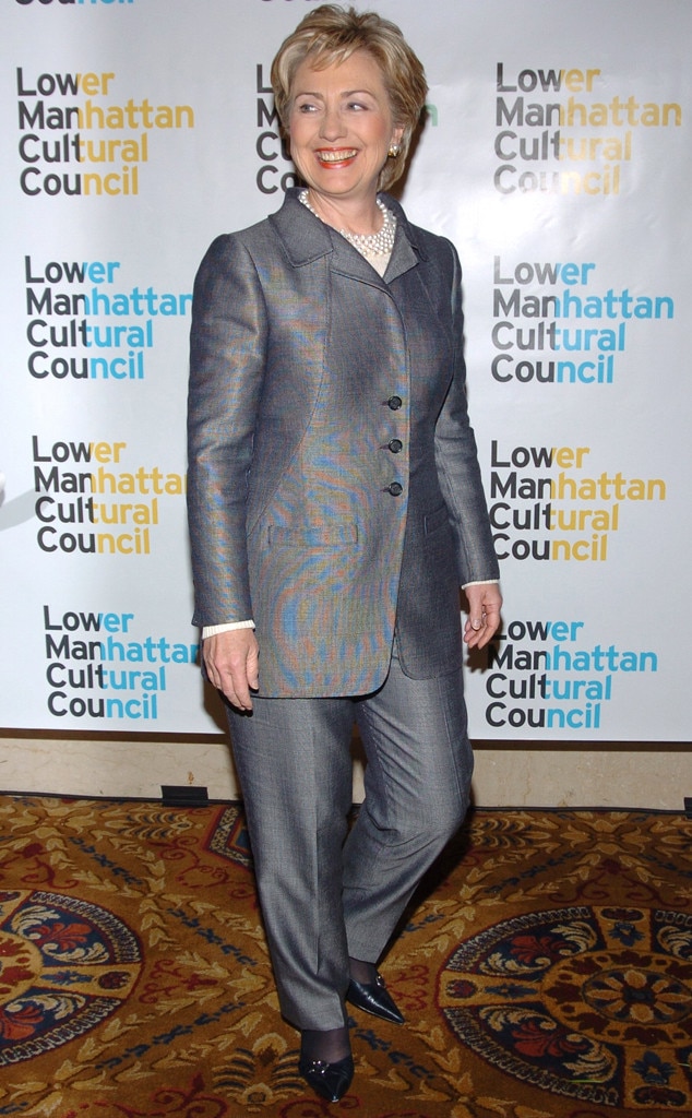Silver Stateswoman From Hillary Clintons Colorful Pantsuits E News