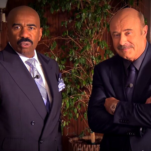 Dr. Phil and Steve Harvey Compete in Biggest Mustache Showdown