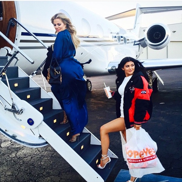 Khloe Kardashian, Kylie Jenner, Popeyes Chicken, Instagram