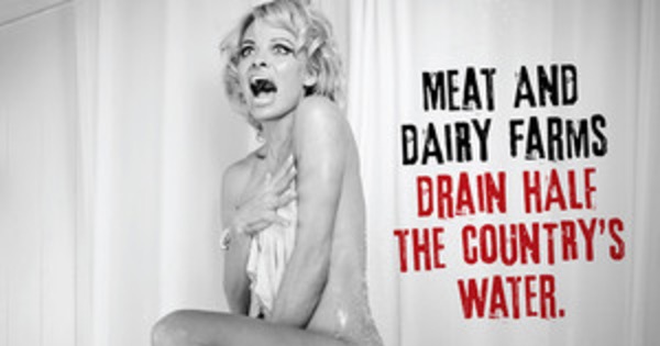 Pamela Anderson Strips Naked For PETA, Re-Enacts Psycho 