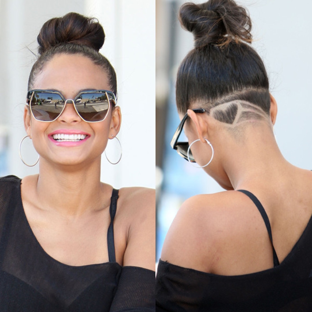 Look Christina Milian Shaves A Heart On The Back Of Her Head E Online Look Christina Milian Shaves A Heart On The Back Of Her Head E Online
