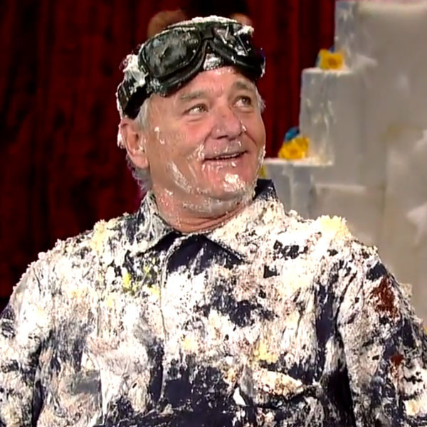 Bill Murray Pops Out of a Cake for David Letterman—Watch Now!