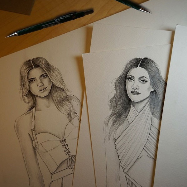 Kylie Jenner Sketch Drawing Print Poster Hand Drawn Pencil Model  #KYLIE_SKETCH1 : Amazon.es: Productos Handmade