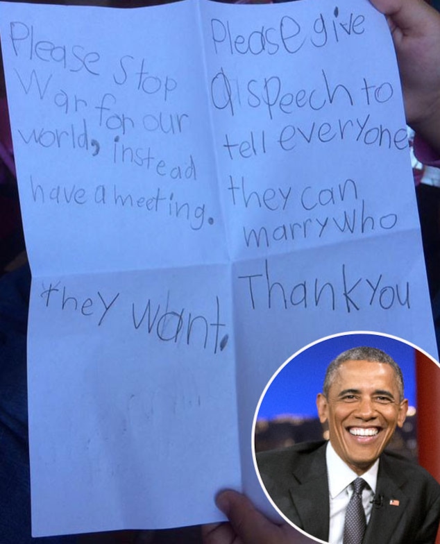 Barack Obama, 5 year old's letter, Twitter
