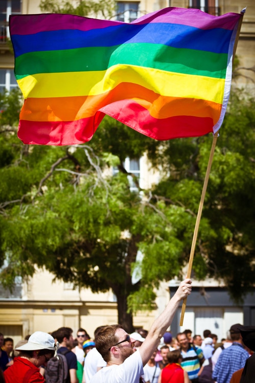 Man With Gay Flag Photo